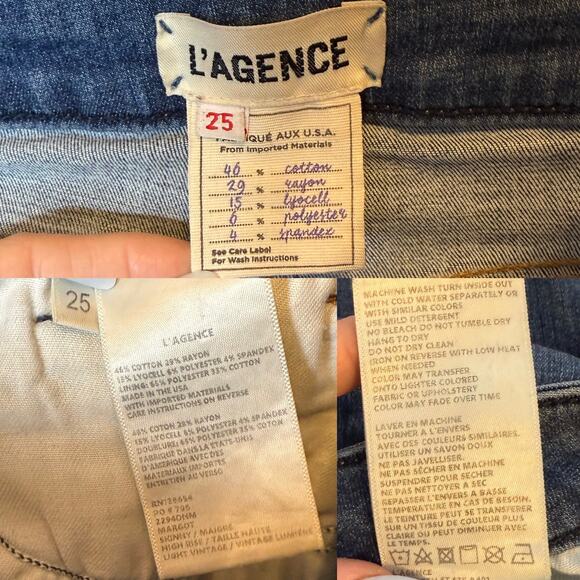 L’AGENCE Margot High Rise Skinny Jeans size 25 - Picture 5 of 7